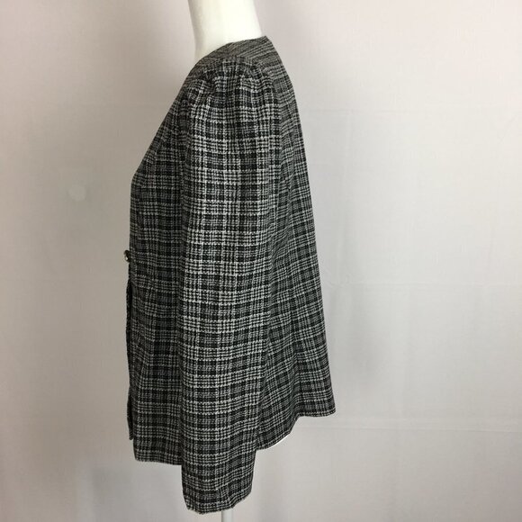 Vintage Good Times Black Plaid Pearl Button Blouse - Picture 4 of 8